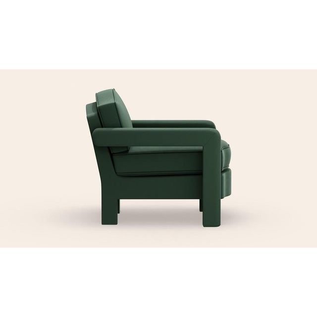 Olive Linen Elio Lounge Chair by Ceraudo For Sale - Image 4 of 6