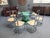 Set of 8 dining chairs by Allmilmö. These chairs were distributed by LÜBKE. An elegantly designed model from the 1980s....