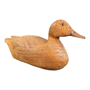 1981 Detailed Hand Carved Mallard Wood Duck Decoy by Walt Crockett
