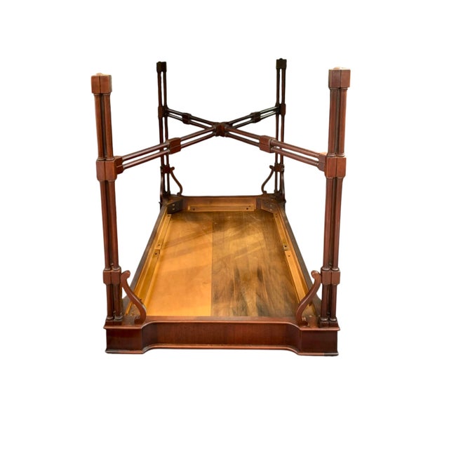 Brown Late 20th Century Table Drexel Heritage Brand Chippendale Style Mahogany Wood Vintage ClassicDecor For Sale - Image 8 of 8