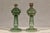 Green Green Glass Gas Lights with Meander Friezes, a Vintage Near Pair For Sale - Image 8 of 12