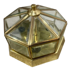 Vintage Hollywood Regency Style Solid Brass Ceiling Light Flush Mount