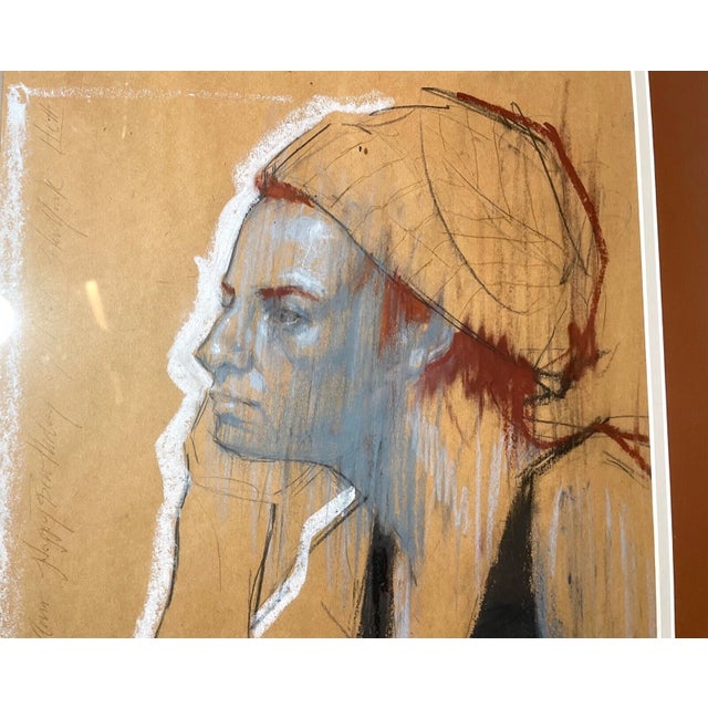 1990s Original Hett Mixed Media Pastel Acrylic Ink Drawing Painting Lady Pop Portrait For Sale In New York - Image 6 of 15