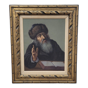 Fine Vintage Oil Painting of a Rabbi Signed