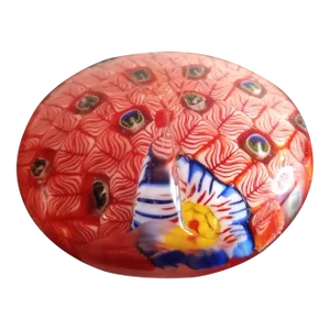 Vintage Art Glass Peacock Paper Weight