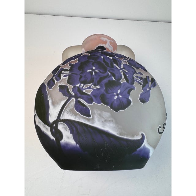 Emile Galle Emile Galle Hydrangea Vase For Sale - Image 4 of 11