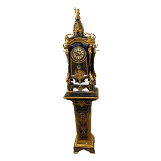 1960s French Louis XV Grandfather Clock Luxury Longcase Clock with Pedestal For Sale