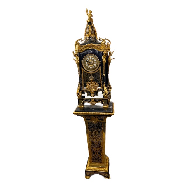 1960s French Louis XV Grandfather Clock Luxury Longcase Clock with Pedestal For Sale
