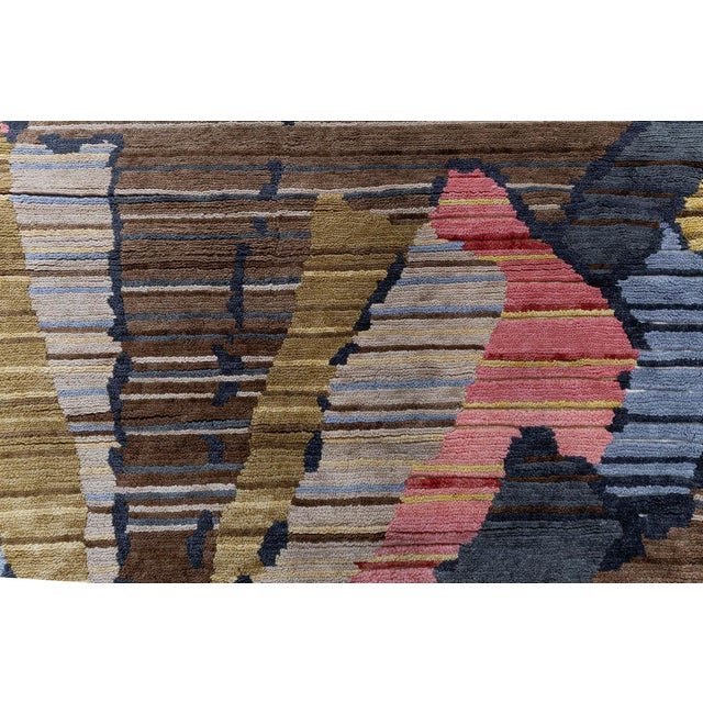 Modern Contemporary Abstract Slate Gray Hand-Knotted Rug "Sauron" by Doris Leslie Blau For Sale - Image 3 of 7