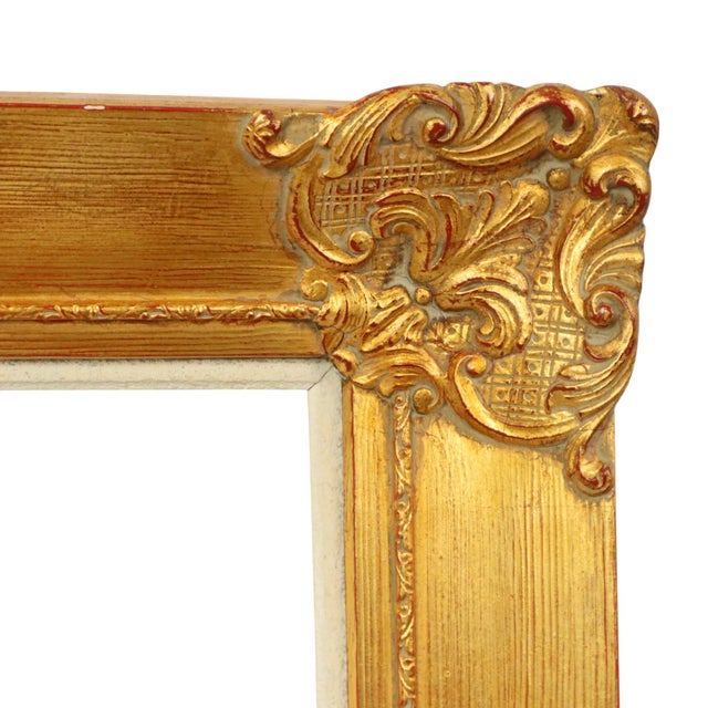 Wood Large Vintage Baroque Style Gilt Frame For Sale - Image 7 of 15