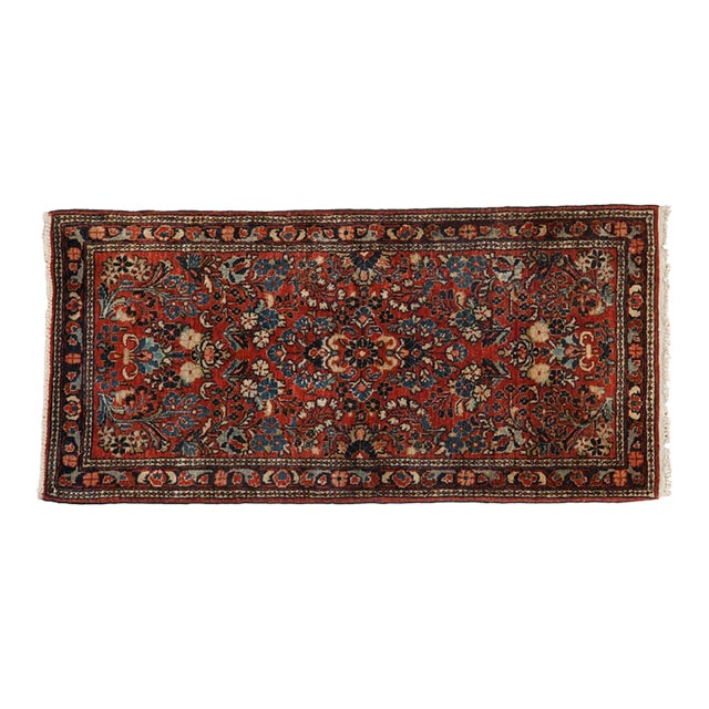 Vintage Fine German Sarouk Rug Runner - 2' x 4'1" For Sale