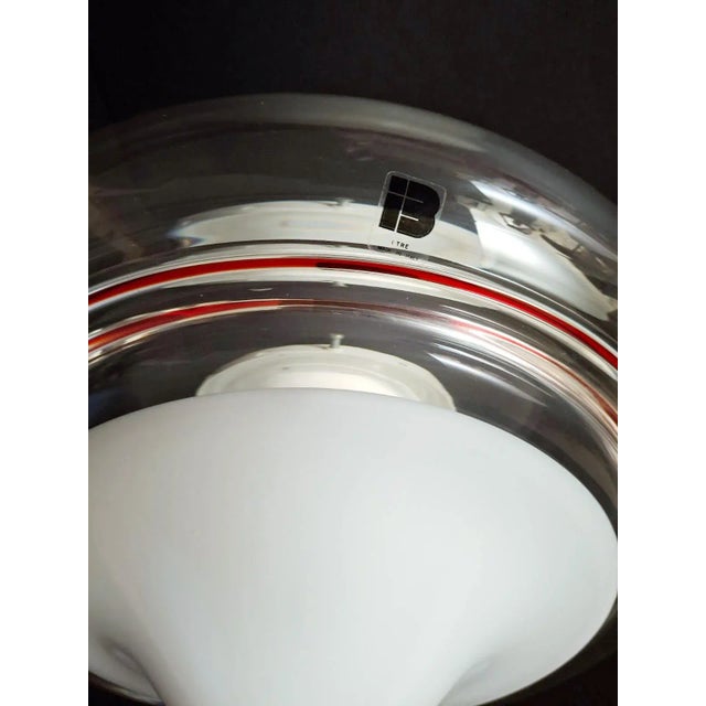 1960s Milky White and Clear Murano Flush Mount For Sale - Image 11 of 11