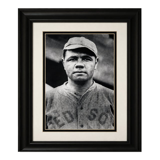 Babe Ruth, Boston Red Sox Era, Framed Black-and-White Photographic Print, C. 1915–1919 Image For Sale