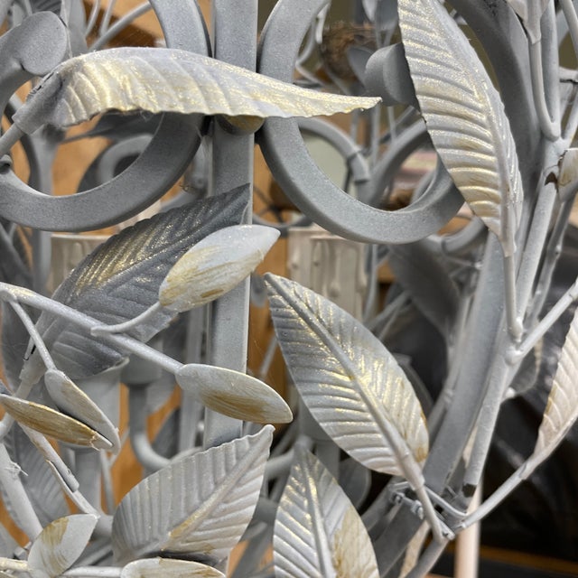 Light Gray 1990s Metal Bird Nest Chandelier For Sale - Image 8 of 11