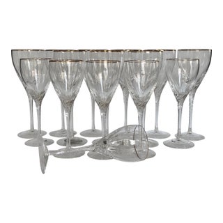 Lenox Encore Gold Water & Wine Goblets - Set of 15 For Sale