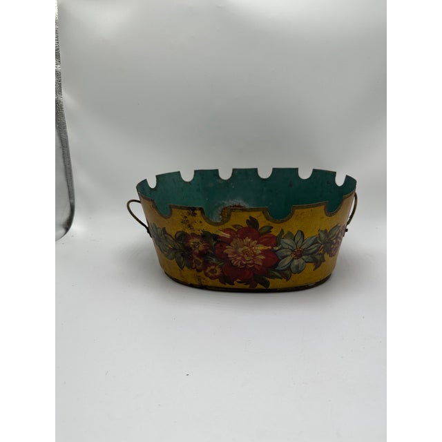 Vintage Tole Cachepot For Sale - Image 9 of 9