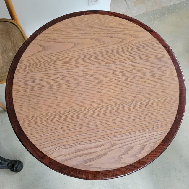 Beige Parisian Bistro Table in Black Cast Iron, 1890s For Sale - Image 8 of 10