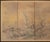 Fine and elegant vintage Japanese 4-panel painted Byobu (folding screen) depicts Landscape with Egrets, Blossoming Sakura...