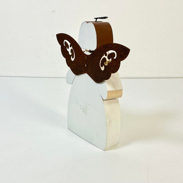 1990s Vintage Boho Chic Arts & Crafts Valentine Angel - Love Warms Heart. For Sale - Image 4 of 9