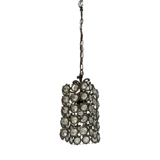 Small Mid-Century Modern Italian Bronze and Crystal Light, 1940s For Sale