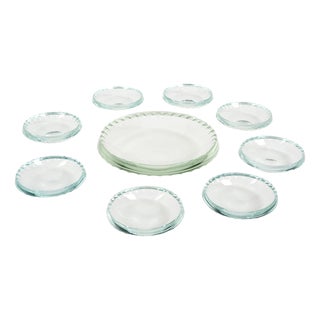 Vintage Art Deco Glass Bowls, 1940s, Set of 9 For Sale