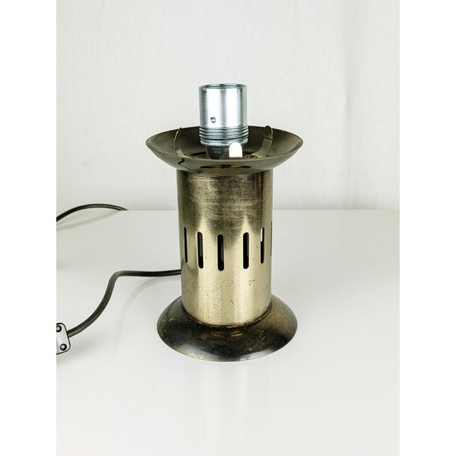 Metal Burnished Metal and Opaline Glass Table Lamp by Asti for Adrasteia, 1960s For Sale - Image 7 of 11