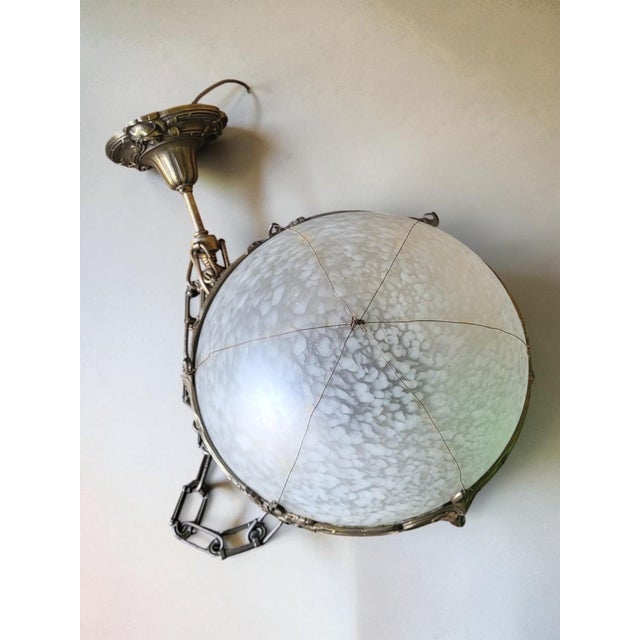 Art Deco Bronze Pendant Light, 1970s For Sale - Image 6 of 7