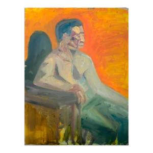 Large Scale Abstract Expressionist Two Sided Painting -- Male Figurative by Daniel David Fuentes