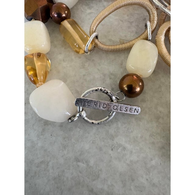 Sigrid Olsen Chunky Beaded Necklace Silver Toggle Clasp For Sale - Image 4 of 4