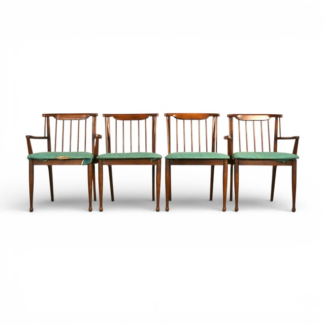 Brown Attributed United Furniture Vintage Mid Century Modern Set of 4 Dining Chairs C. 1960s For Sale - Image 8 of 8