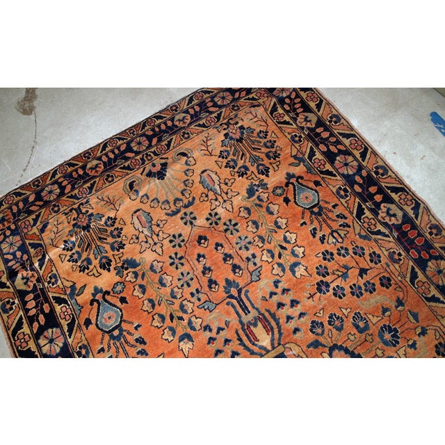 1920s, Handmade Antique Persian Sarouk Rug 4.1' X 6.4' For Sale - Image 4 of 7