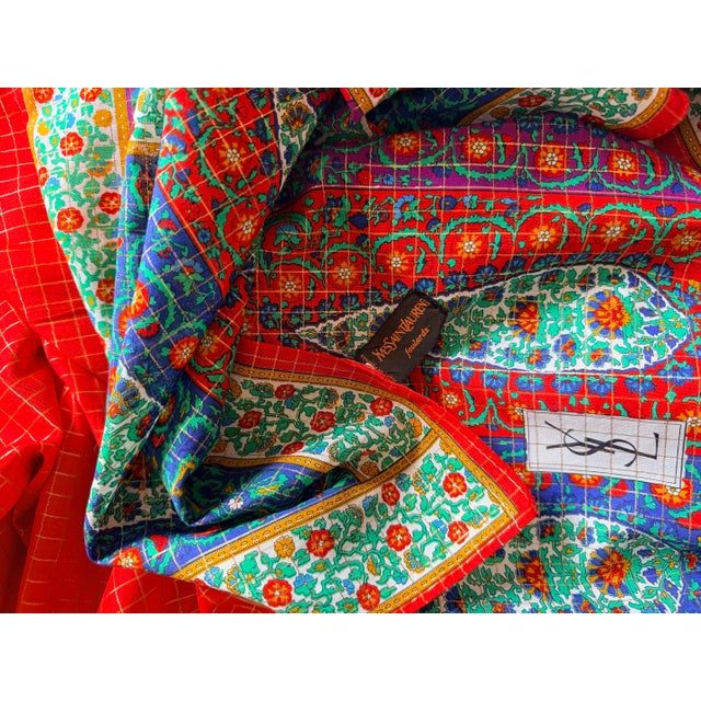 Red Yves Saint Laurent Large Scarf 1970 For Sale - Image 8 of 9