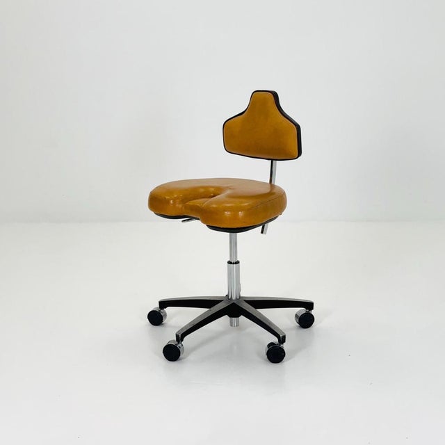 Mid-Century Industrial Leather Dental Office Chair by Chyres Virginia, USA, 1980s For Sale - Image 9 of 9