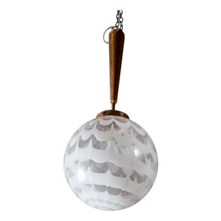 1950s Mid-Century Modern Murano Glass Globe Pendant Chandelier by Barovier For Sale