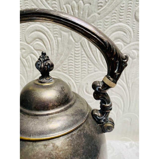 Late 19th Century Antique 1880’s Silver-Plated Brass Gooseneck Tea Pot For Sale - Image 5 of 11