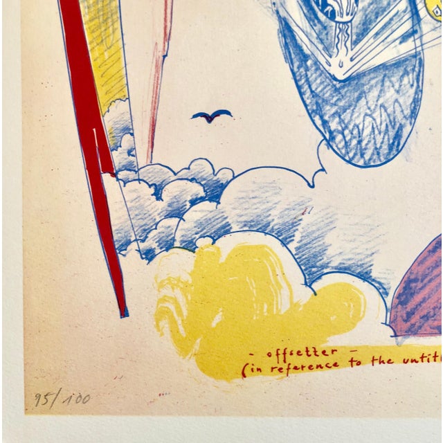 Dada André Thomkins, 1970s Modernist Swiss Colorful Surrealism Signed Dada Lithograph Andre Thomkins For Sale - Image 3 of 6