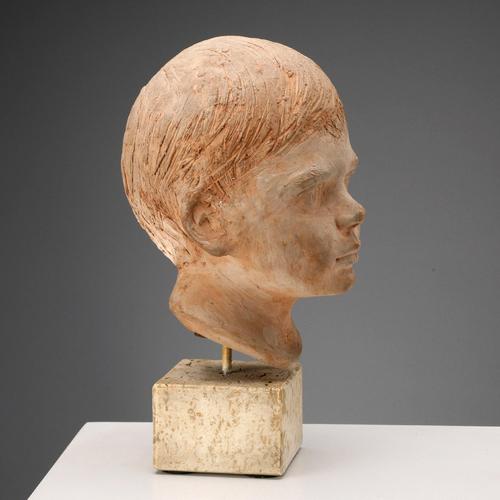 Portrait of a Boy in Terracotta from Mario Bertozzi For Sale - Image 6 of 12