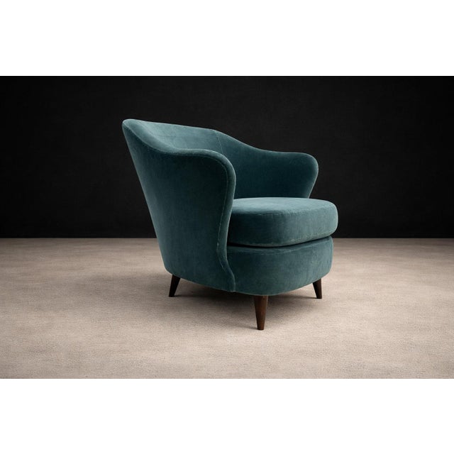 Wood “Concha” Armchair in Brazilian Hardwood & Mohair by Joaquim Tenreiro, 1950s – Lot 138A For Sale - Image 7 of 9