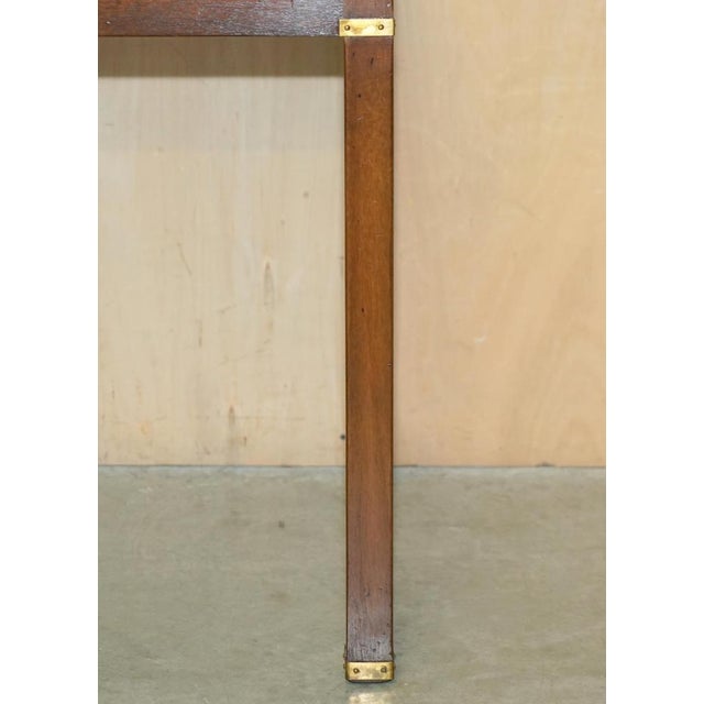 Fine Hardwood Kennedy Military Campaign Writing Table from Harrods London For Sale - Image 12 of 18