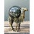 Camel Vintage Brass Camel With Stone Sphere For Sale - Image 8 of 12