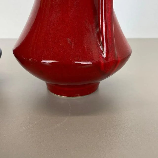 Black-Red Fat Lava Vases from Jopeko, Germany, 1970s, Set of 2 For Sale - Image 12 of 18