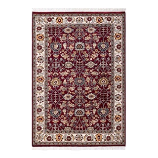 Mogul, One-of-a-Kind Hand-Knotted Area Rug - Red, 4' 3" x 6' 0" For Sale