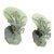 Rare Matched Pair French Art Deco Tropic Palm Aluminum Glass Wall Sconce Lamps 1920's For Sale