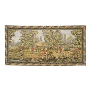 Noble Hunt Scene Loom Woven Tapestry - 90 X 180 Cm (3'0" X 5'11") - Requires Rod Size 5 For Sale