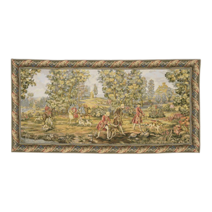 Noble Hunt Scene Loom Woven Tapestry - 90 X 180 Cm (3'0" X 5'11") - Requires Rod Size 5