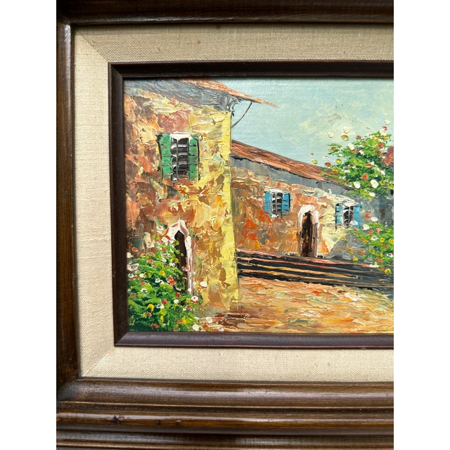 Mediterranean Mid 20th Century Original Seaside Landscape Oil Painting Reynolds Framed For Sale - Image 3 of 11