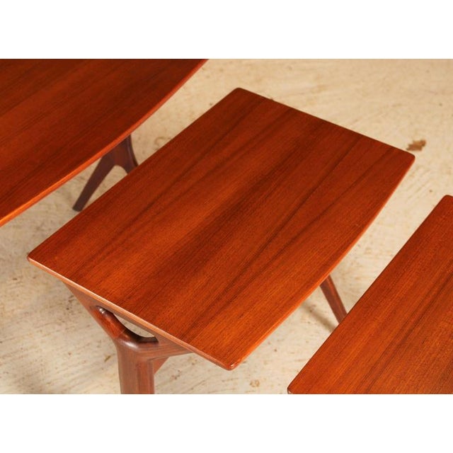 Mid-Century Danish Teak Nest of Tables by Johannes Andersen for CFC Silkeborg, 1960s, Set of 3 For Sale - Image 9 of 18