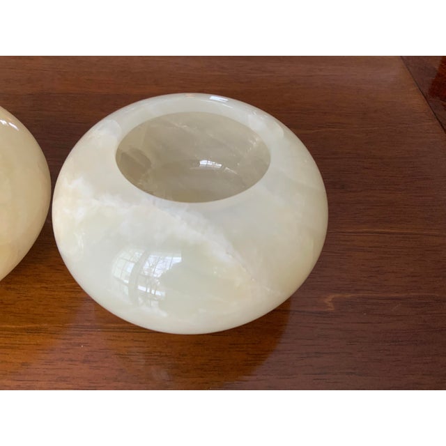 Contemporary 1970s Alabaster Votive Candle Planter/ Catchall - a Pair For Sale - Image 3 of 10