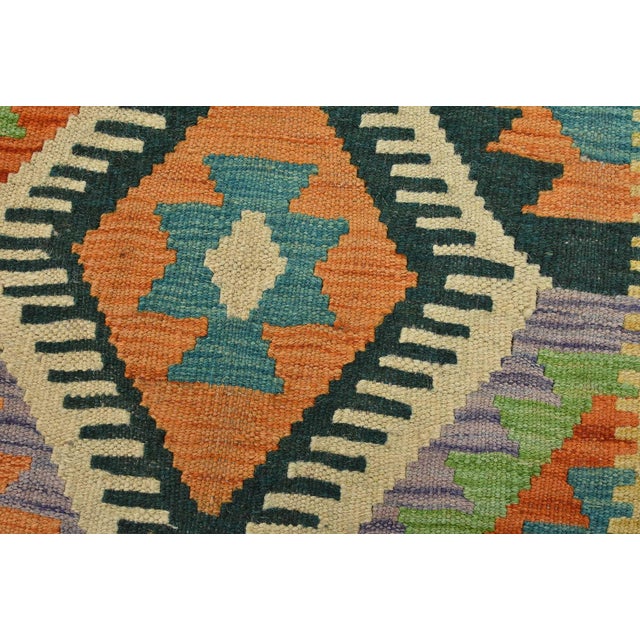 Kilim Rug 4'3'' X 5'9'' Multicolor Wool Handwoven Oriental Carpet For Sale - Image 4 of 12