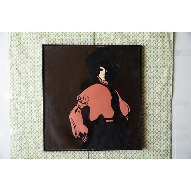 Black 60s Mod Stylized Portrait of a Woman For Sale - Image 8 of 9